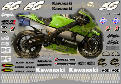 Kawasaki ZX-RR Ninja Race Decal Set  2005 Style